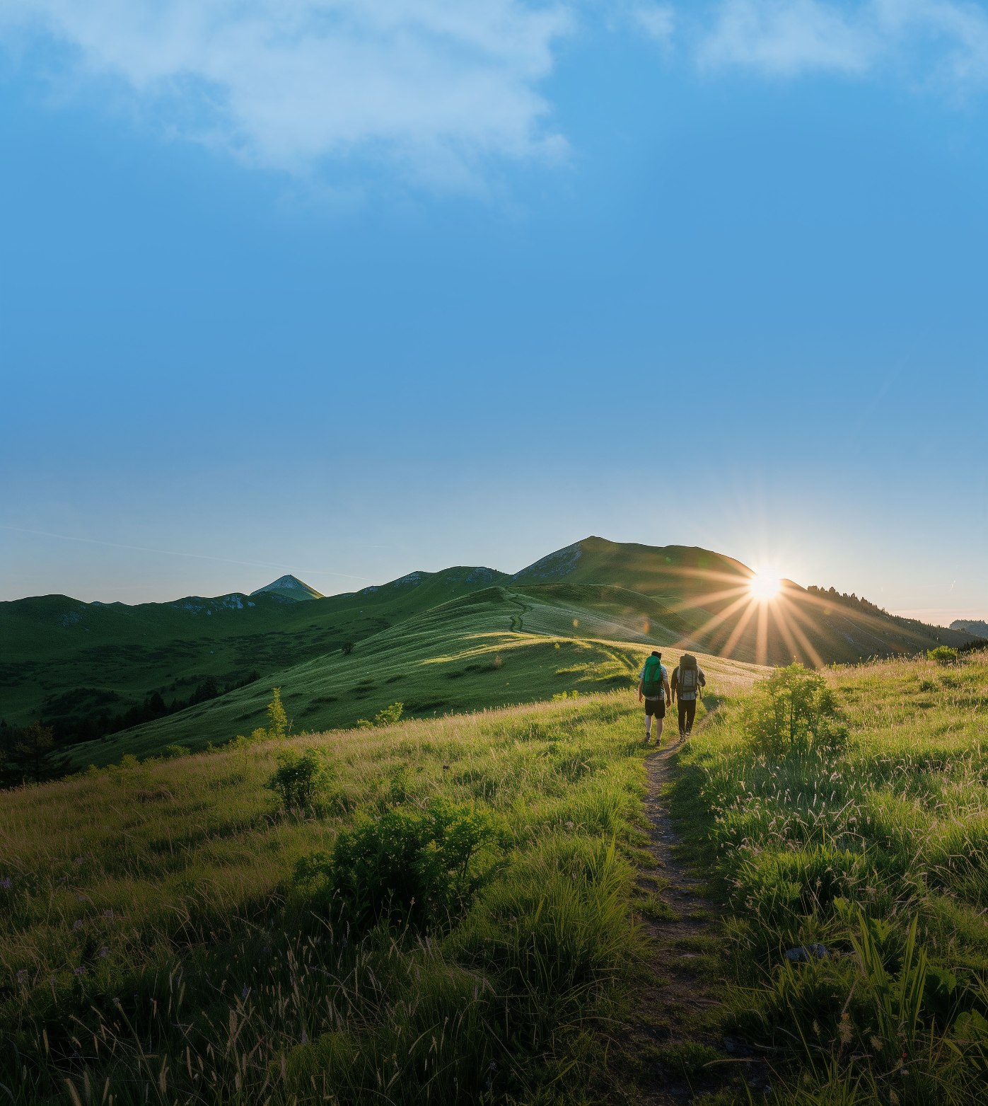 Wandernde bei der 7 Hills Challenge oberhalb von Zürich